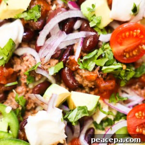 A close-up shot of vegan nachos.