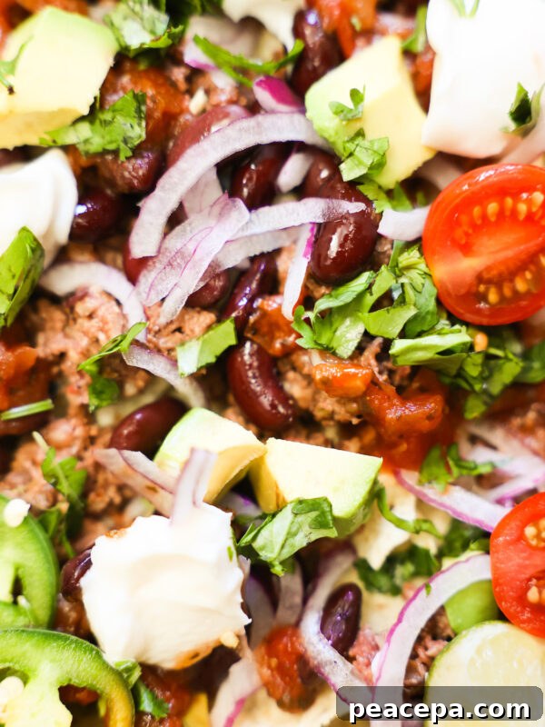 A close-up shot of vegan nachos.