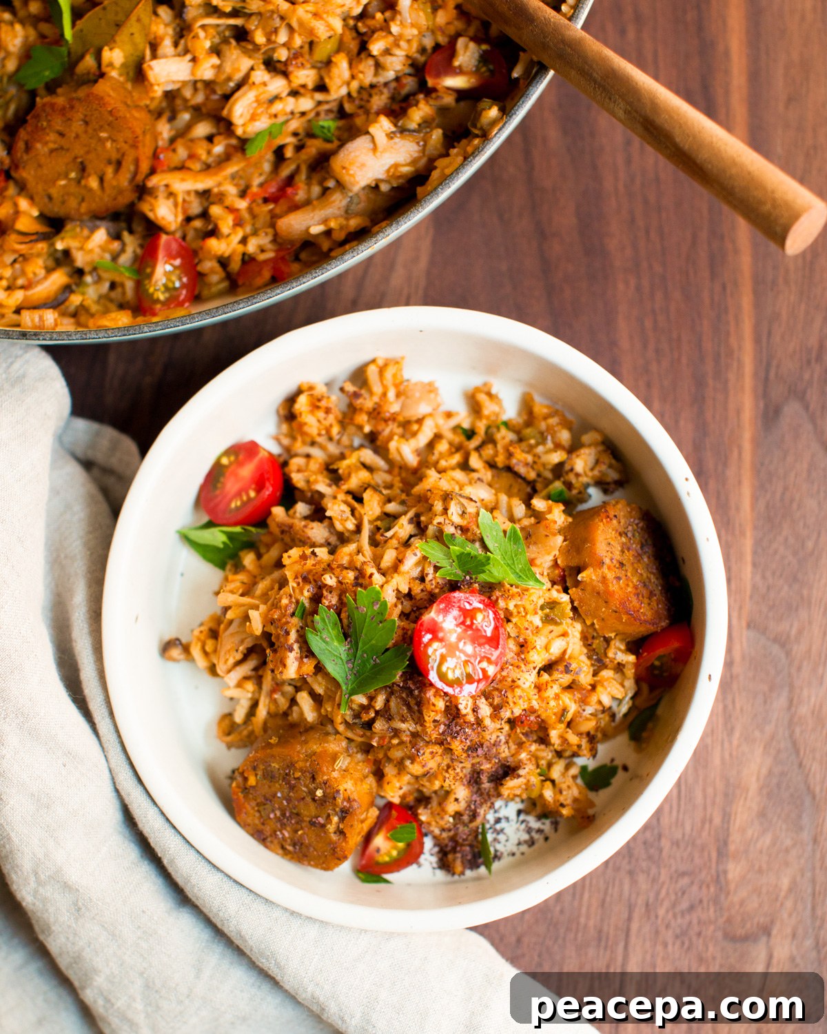 vegan jambalaya on plate