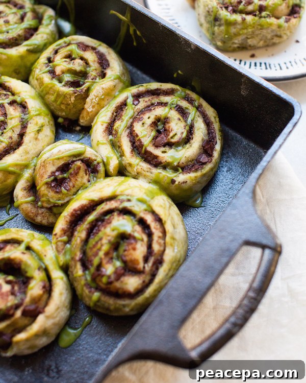 Chocolate Matcha Sticky Buns | @sweetpotatosoul