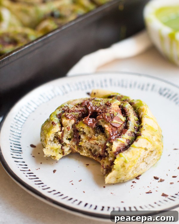 Chocolate Matcha Sticky Buns | @sweetpotatosoul