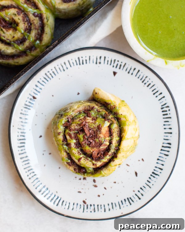 Chocolate Matcha Sticky Buns | @sweetpotatosoul
