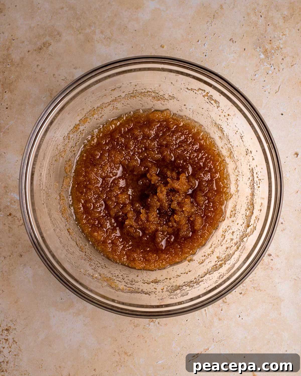creamed sugar and coconut oil in a bowl