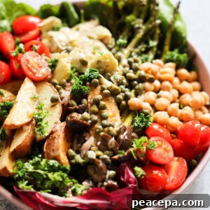 vegan nicoise salad in large bowl