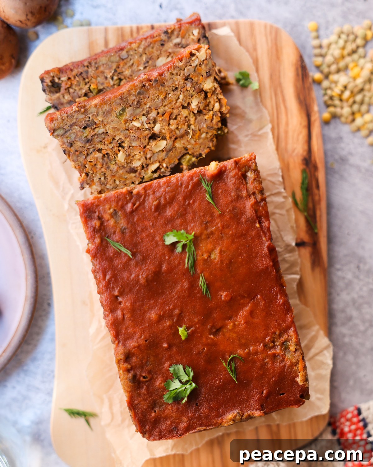 overhead vegan meatloaf