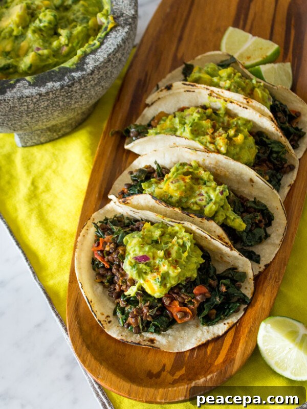Amazing Lentil Tacos with Mango Guacamole