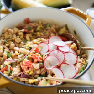 peach white bean salad