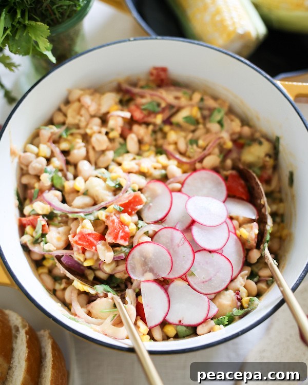 peach white bean salad 