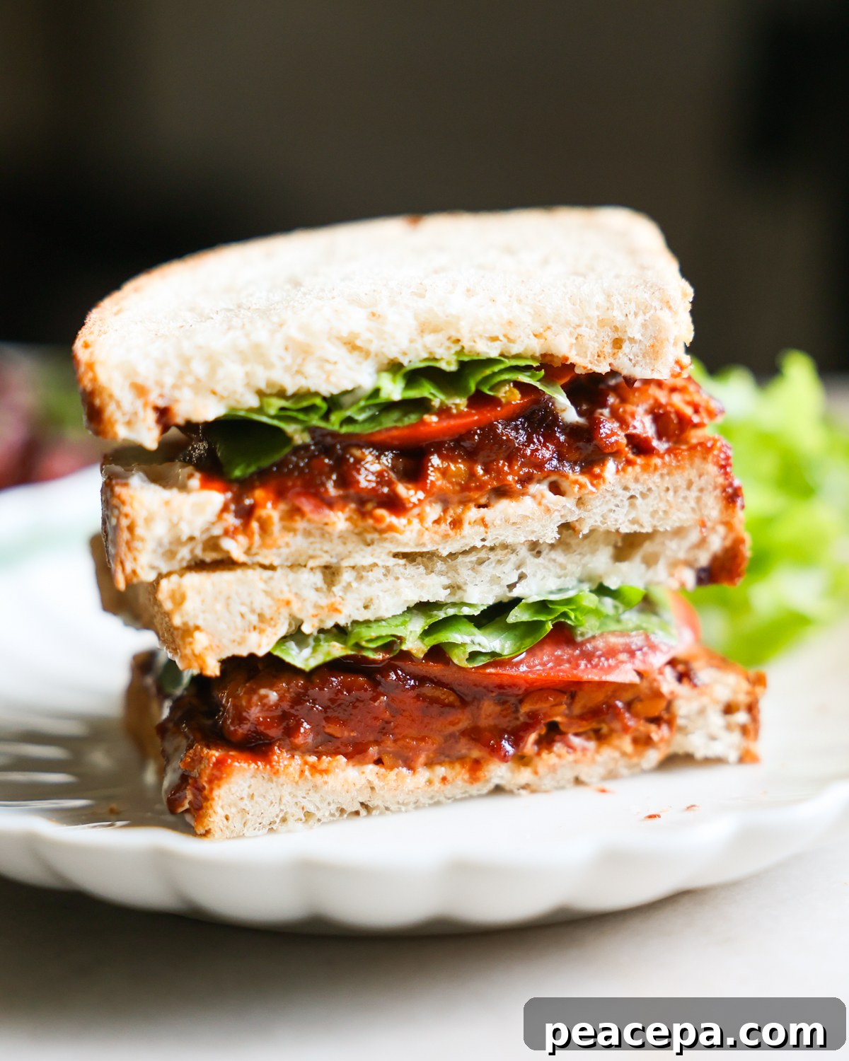 BBQ tempeh sandwich.