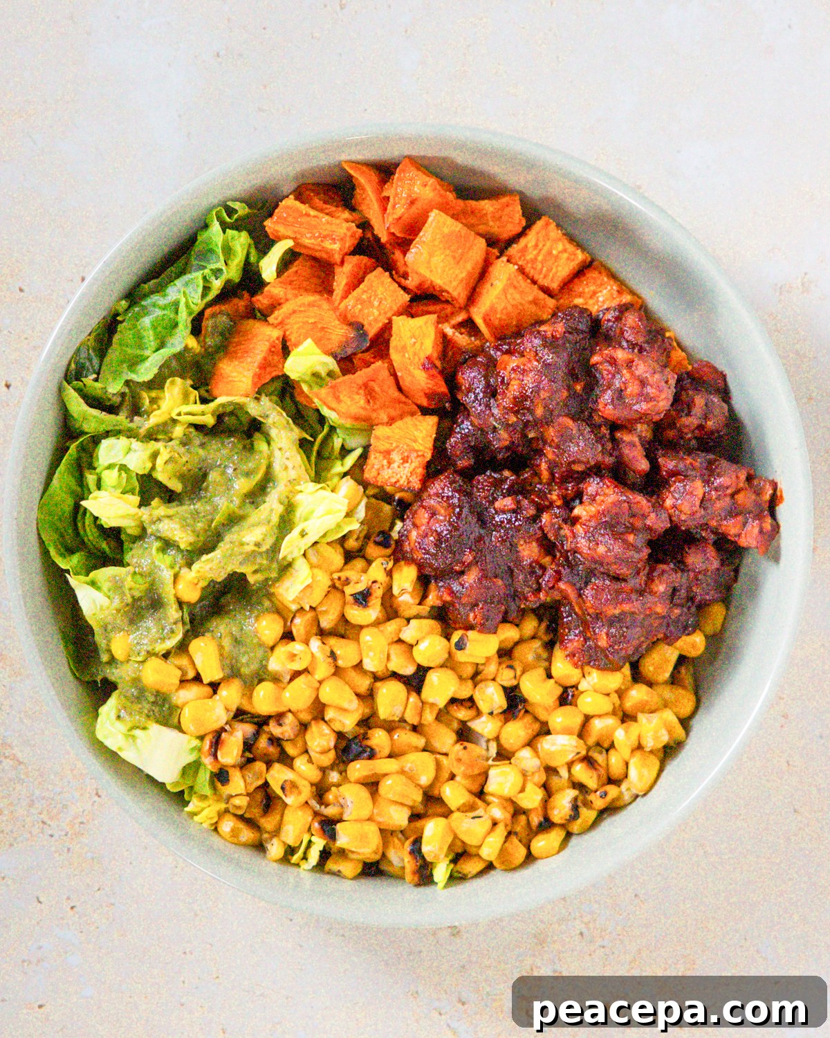Vegan Soul Bowl with BBQ tempeh.