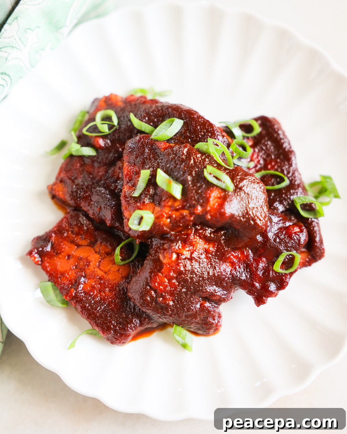 Vegan barbecue tempeh.